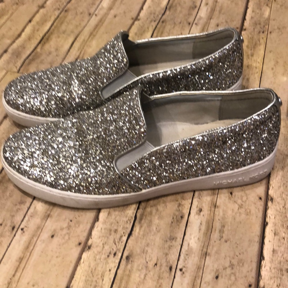 Michael Kors silver sequin sneakers